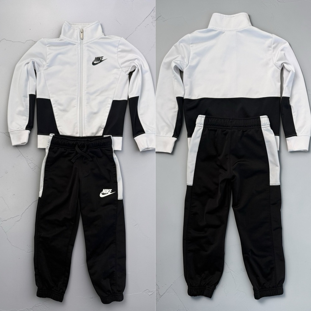 Nike Kids 4T White and Black Track Suit- Zip Front - Picture 2 of 7